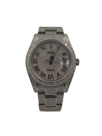 Rolex Datejust 41 - NEW - Full Iced Out - Diamonds- Roman Dial
