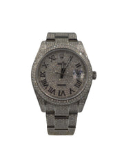 Rolex Datejust 41 - NEW - Full Iced Out - Diamonds- Roman Dial