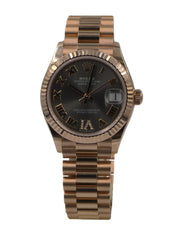 Rolex Oyster Perpetual Datejust 18k Rosé Gold Dark Grey Roman Dial 31mm 2022 Dames